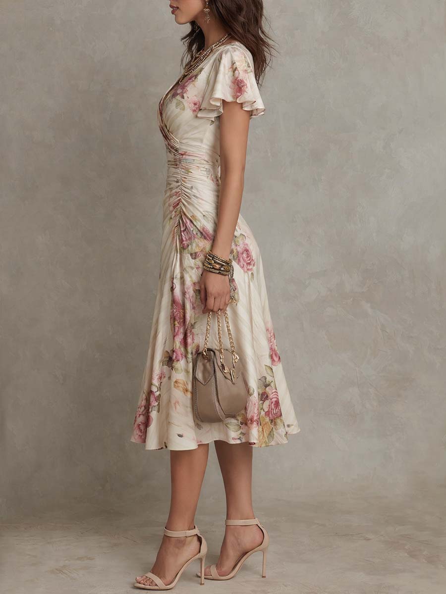 Duttini | Chiffon Floral Evening Dress