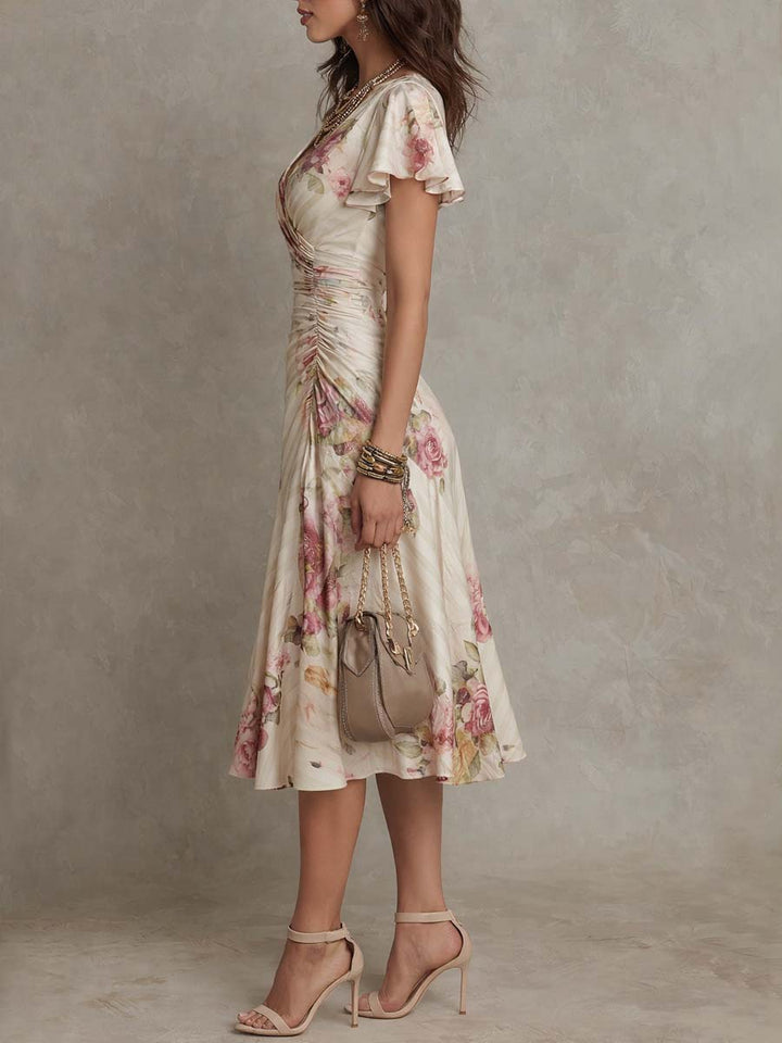 Duttini | Chiffon Floral Evening Dress