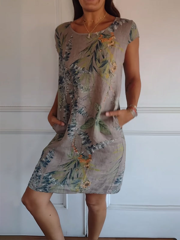 Duttini | Comfortable Dress With Round Neck for Effortless Elegance
