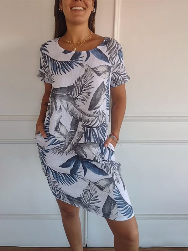 Duttini | Comfortable Dress With Round Neck for Effortless Elegance