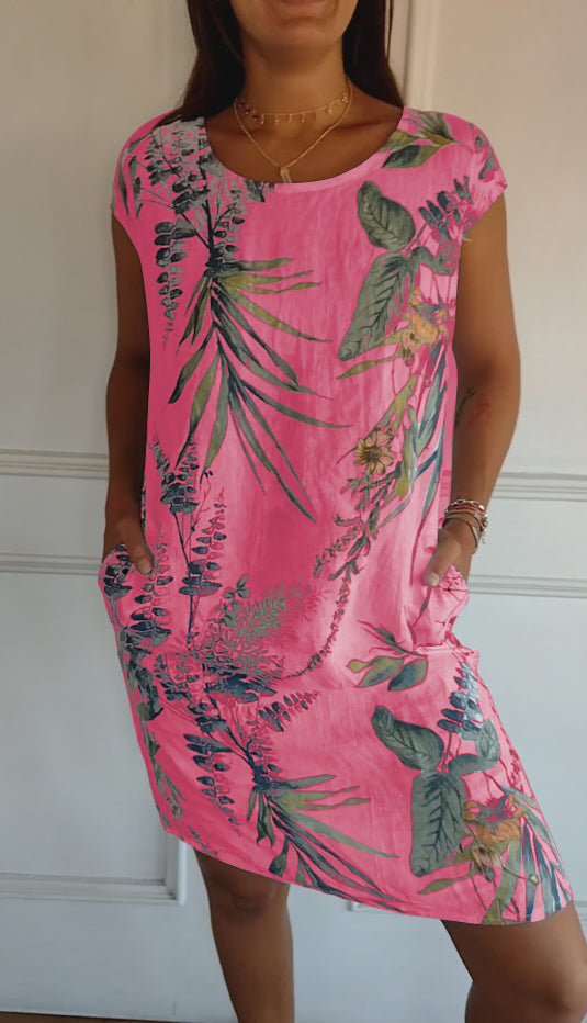 Duttini | Comfortable Dress With Round Neck for Effortless Elegance