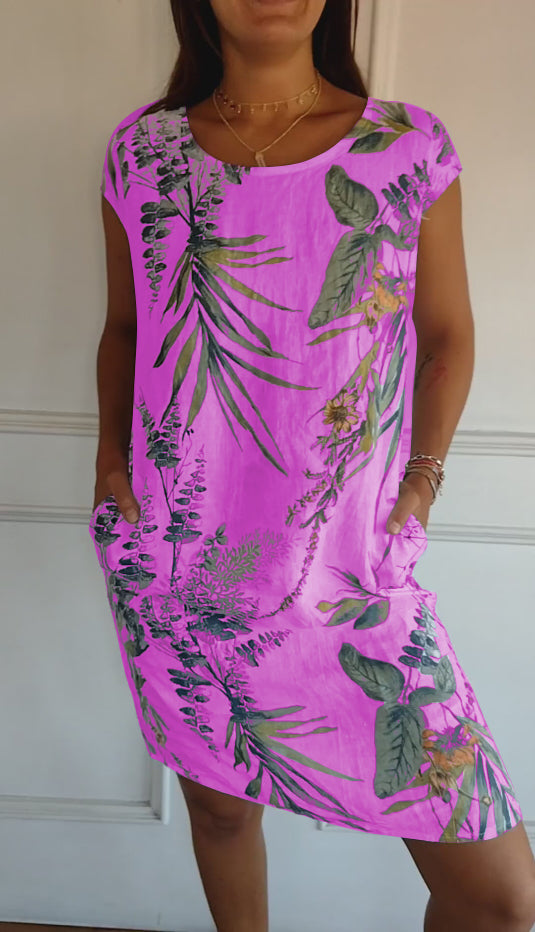 Duttini | Comfortable Dress With Round Neck for Effortless Elegance