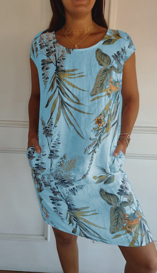 Duttini | Comfortable Dress With Round Neck for Effortless Elegance