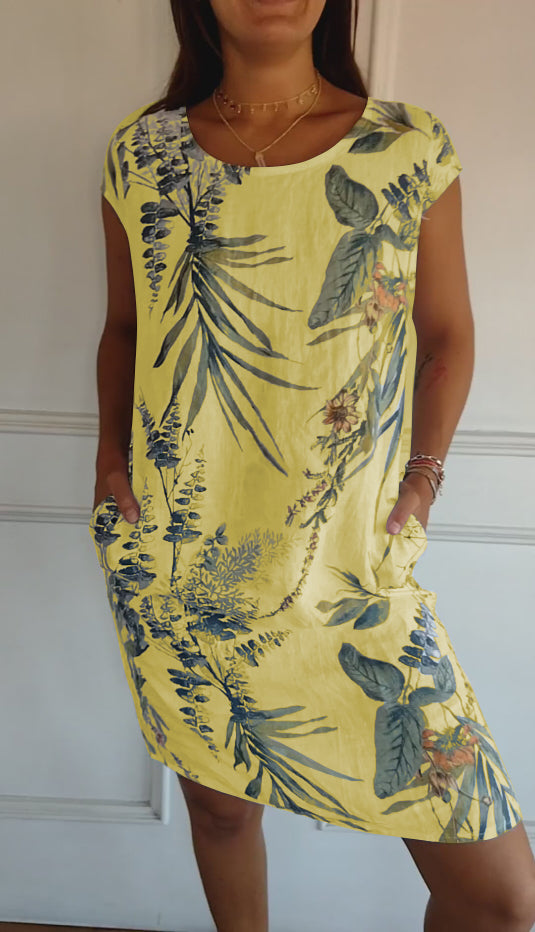 Duttini | Comfortable Dress With Round Neck for Effortless Elegance