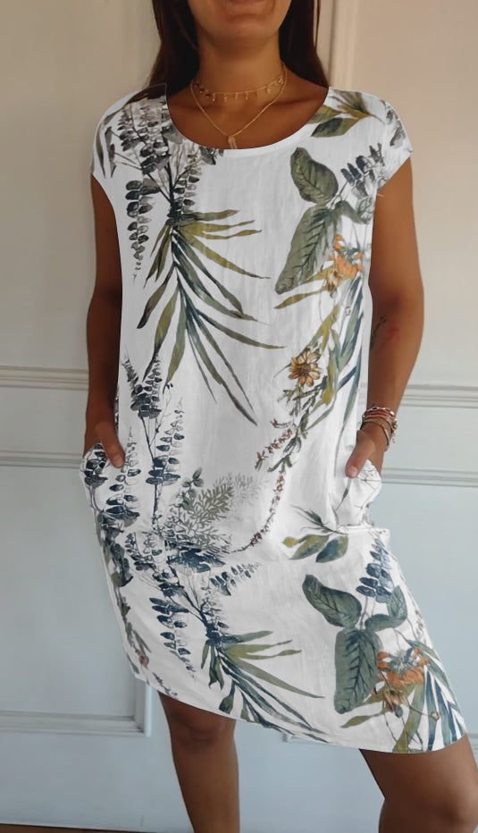 Duttini | Comfortable Dress With Round Neck for Effortless Elegance