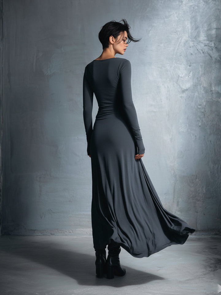 Duttini | Grey Knit Wrap Dress