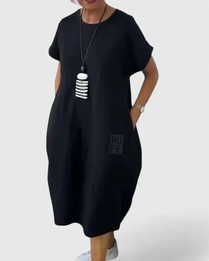 Duttini | Comfortable Midi Dress for Women in Soft Fabric, Relaxed Fit, Blue