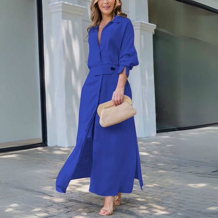 Duttini | Elegant Maxi Dress With V-Neck with Graceful Drape