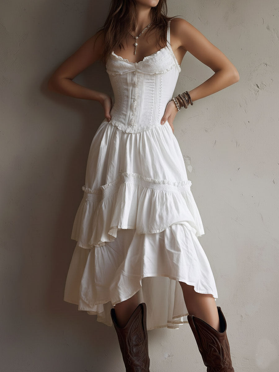 Duttini | White Lace Casual Dress