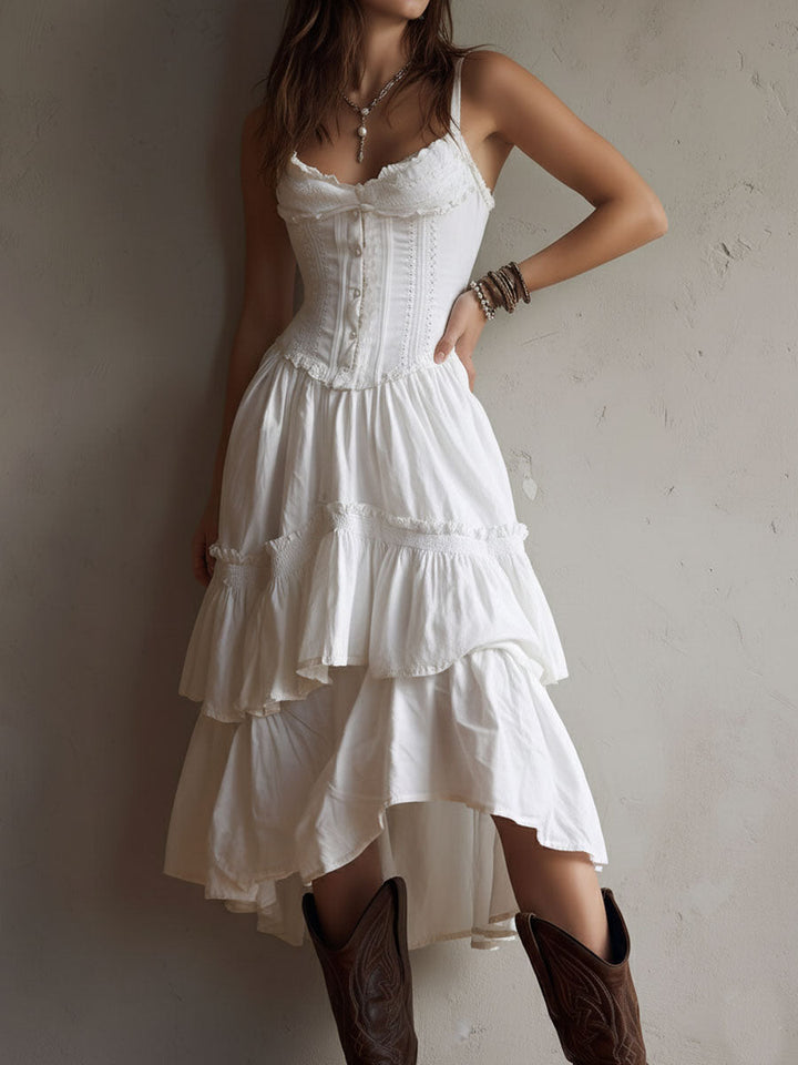 Duttini | White Lace Casual Dress