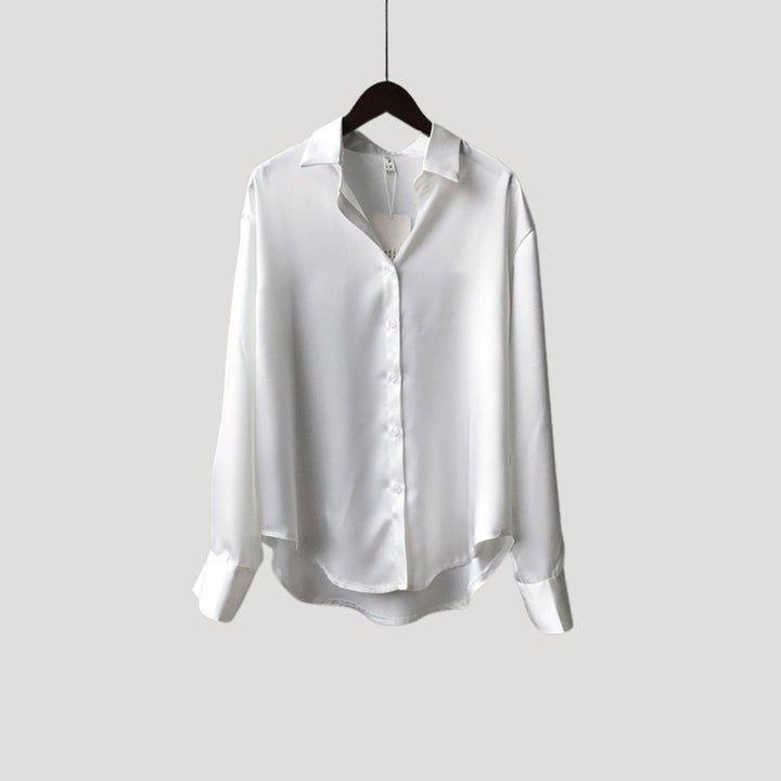 Duttini | Satin Long Sleeve Button Up Blouse