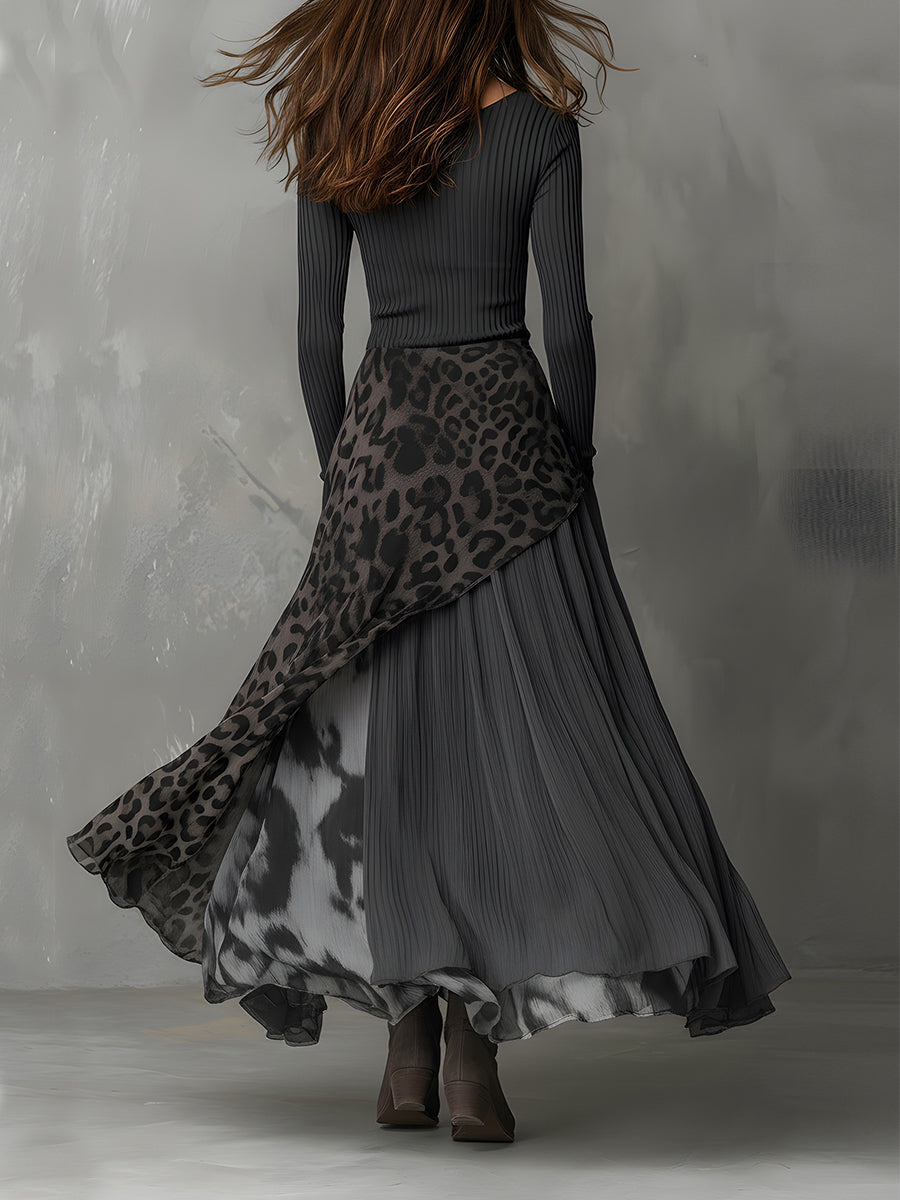 Duttini | Leopard Print Casual Dress