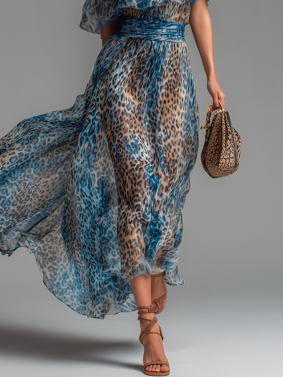 Duttini | Chiffon Off-Shoulder Evening Dress