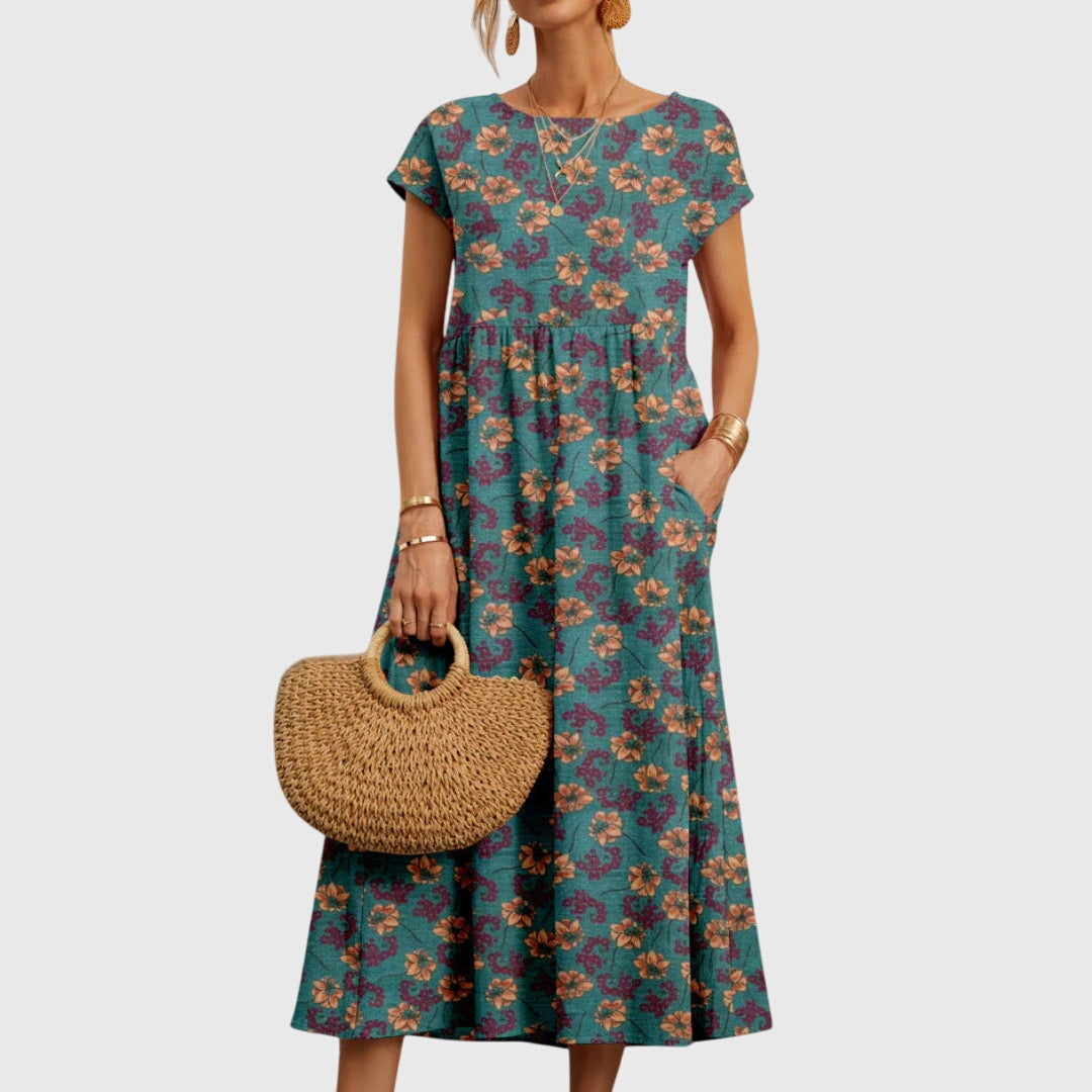 Duttini | Floral Dress for Women, Cotton, Fitted, Multicolor, Chic Style