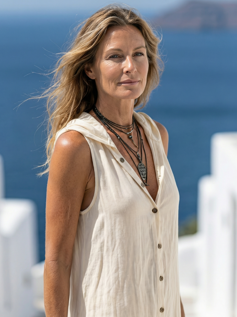Duttini | Romantic Sleeveless Button Front Hooded Maxi Dress