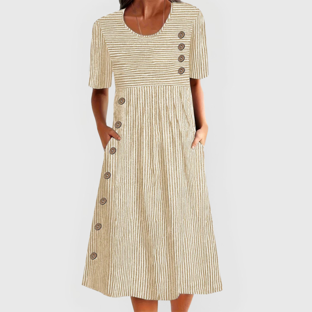 Duttini | Striped Midi Dress for Women