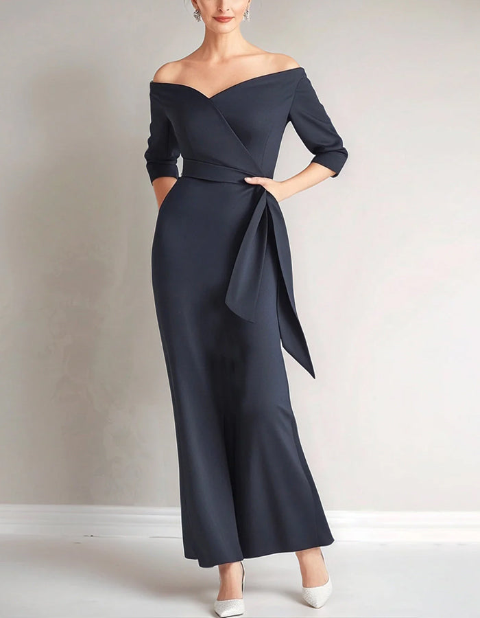 Duttini | Red Off-Shoulder Mermaid Two-Piece Dress