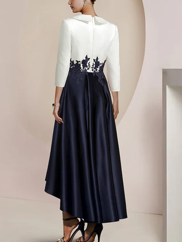 Duttini | White Satin V-Neck Dress