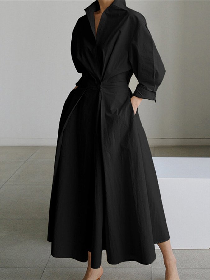 Duttini | Elegant Long Dress with Graceful Drape
