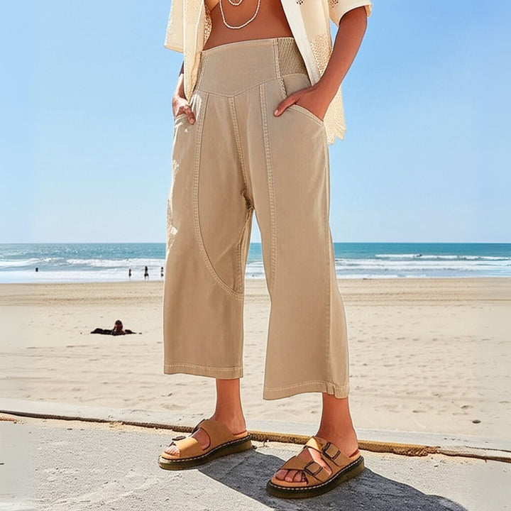 Duttini | Wide Leg Pant for Women in Soft Fabric, Casual Style, Black