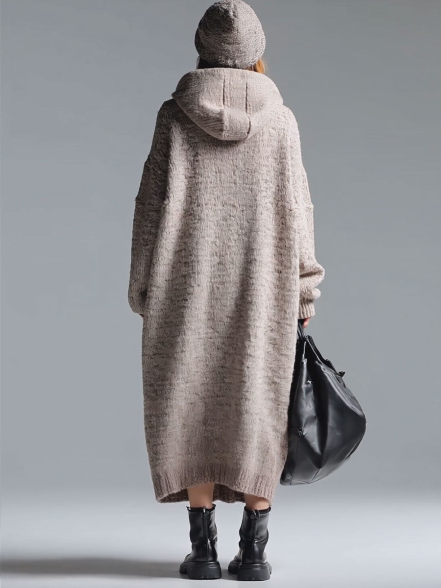 Duttini | Grey Knit Floral Dress