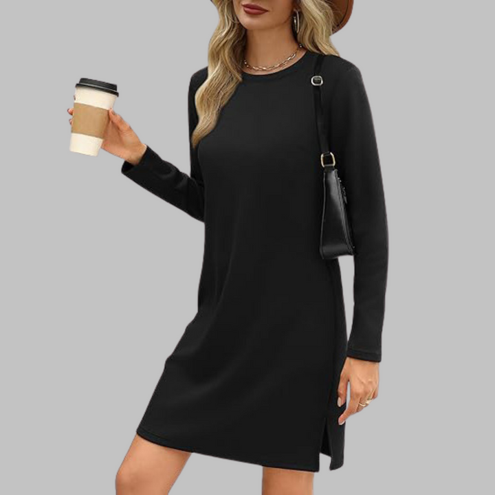 Duttini | Comfortable Long Sleeve Round Neck Dress