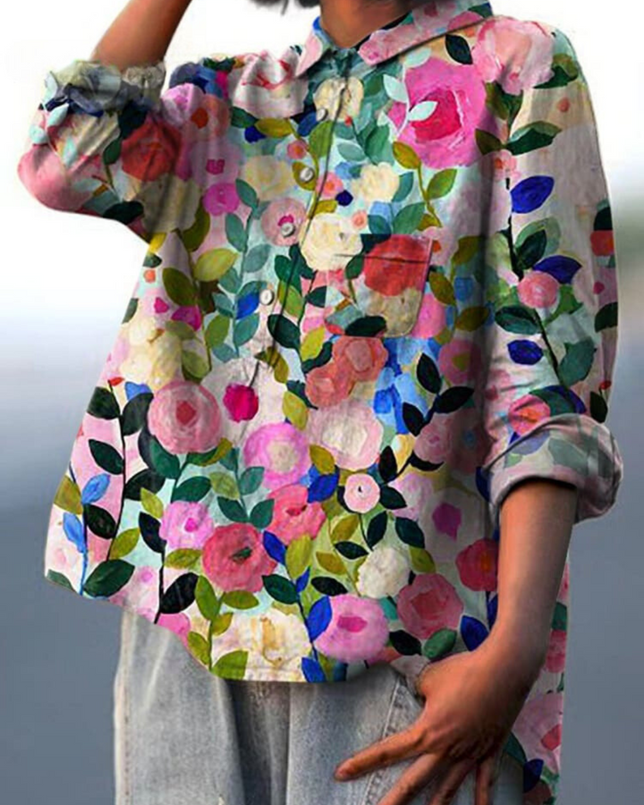 Duttini | Sculpted Floral Blouse with a Timeless Finish