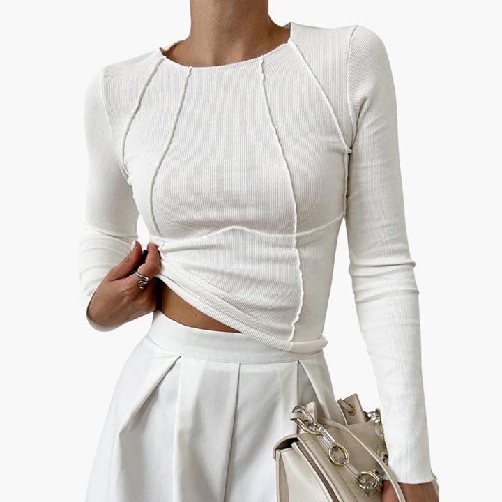 Duttini | Sculpted Seam Long Sleeve Top for a Polished Look