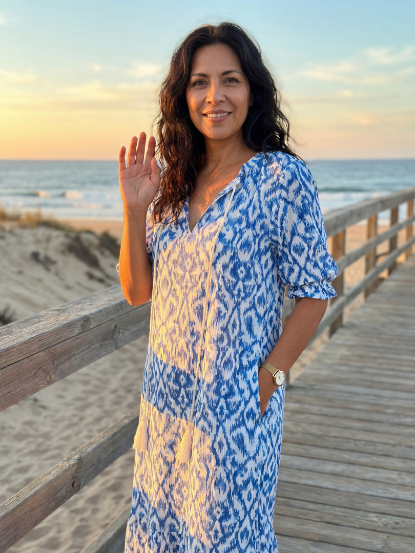Duttini | Romantic Coastal Midi Dress with a Flattering Silhouette