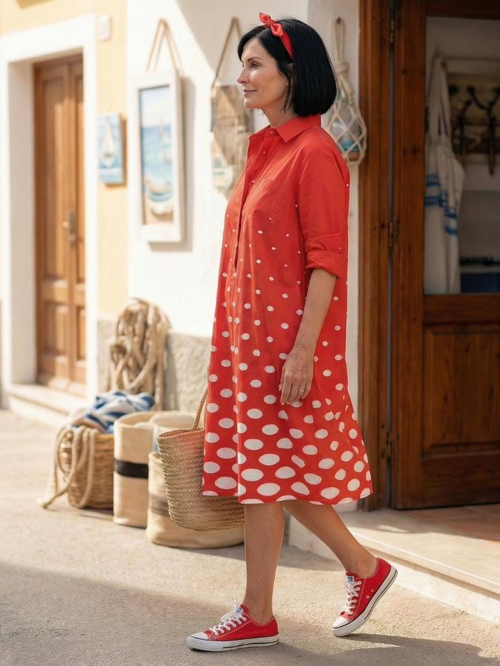 Duttini | Effortless Bright Day Dot Dress for a Polished Look