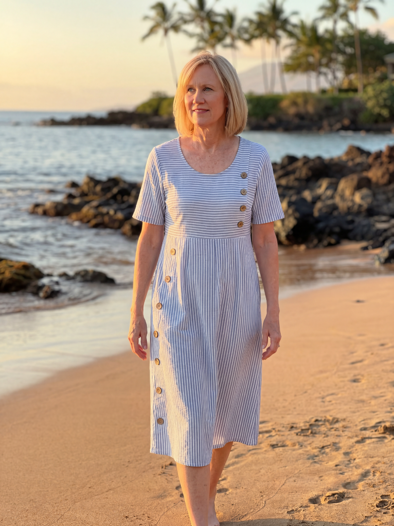 Duttini | Sculpted Harbor Midi Dress for Effortless Elegance