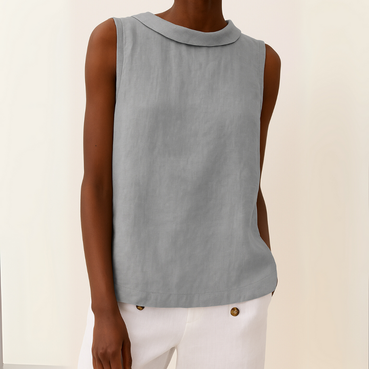 Duttini | Luxe Sleeveless Roll Collar Top for a Polished Look