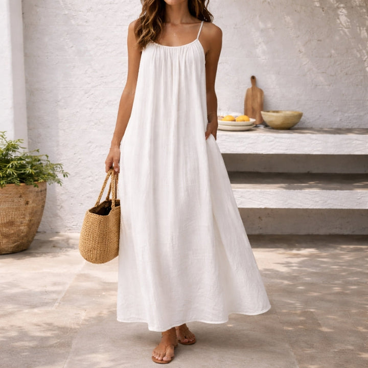 Duttini | Sculpted Maxi Dress Spaghetti Strap Sundress