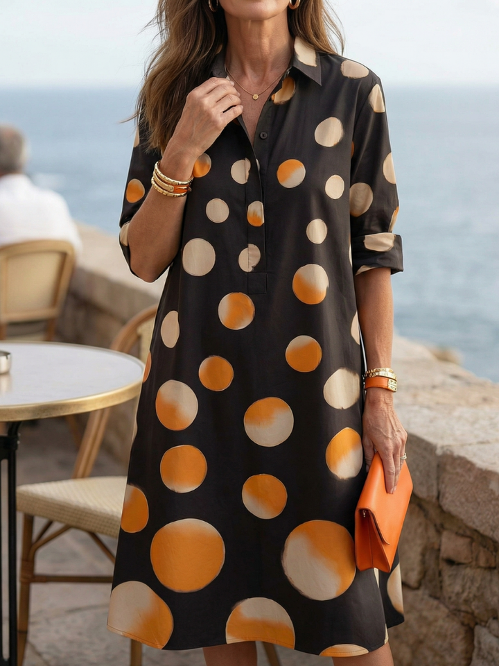 Duttini | Flowing Sunset Dot Dress for a Polished Look