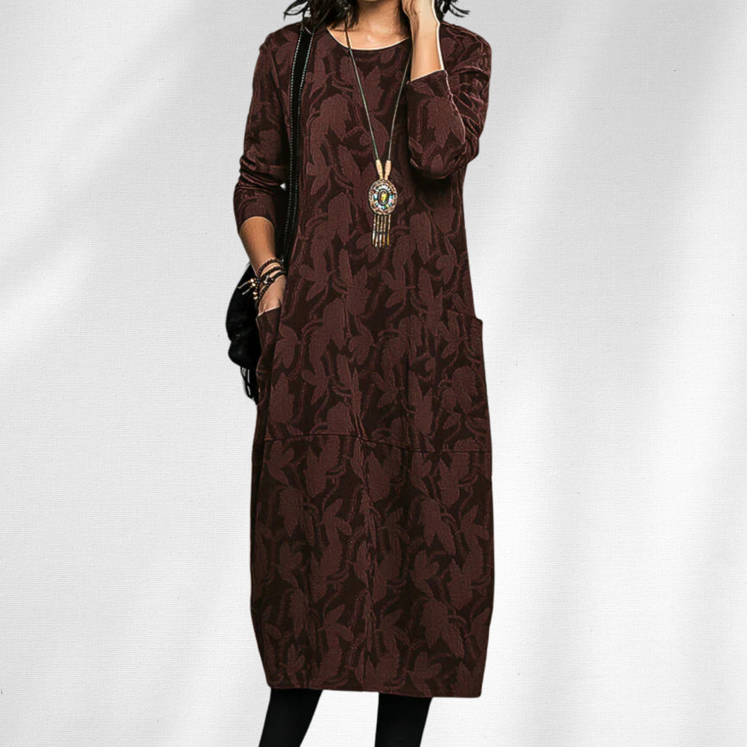 Duttini | Elegant Crewneck Winter Dress Made to Turn Heads