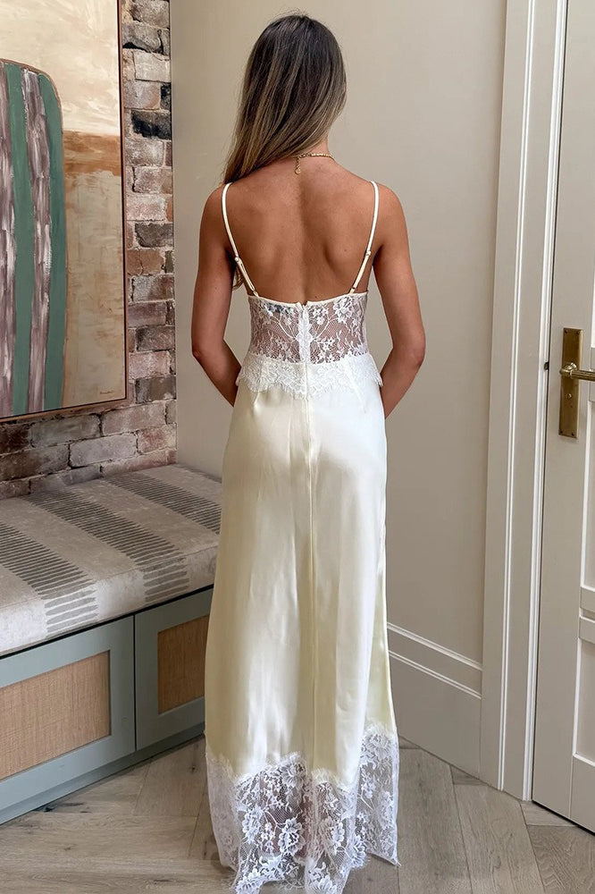 Duttini | Sheer Lace Patchwork Maxi Dress