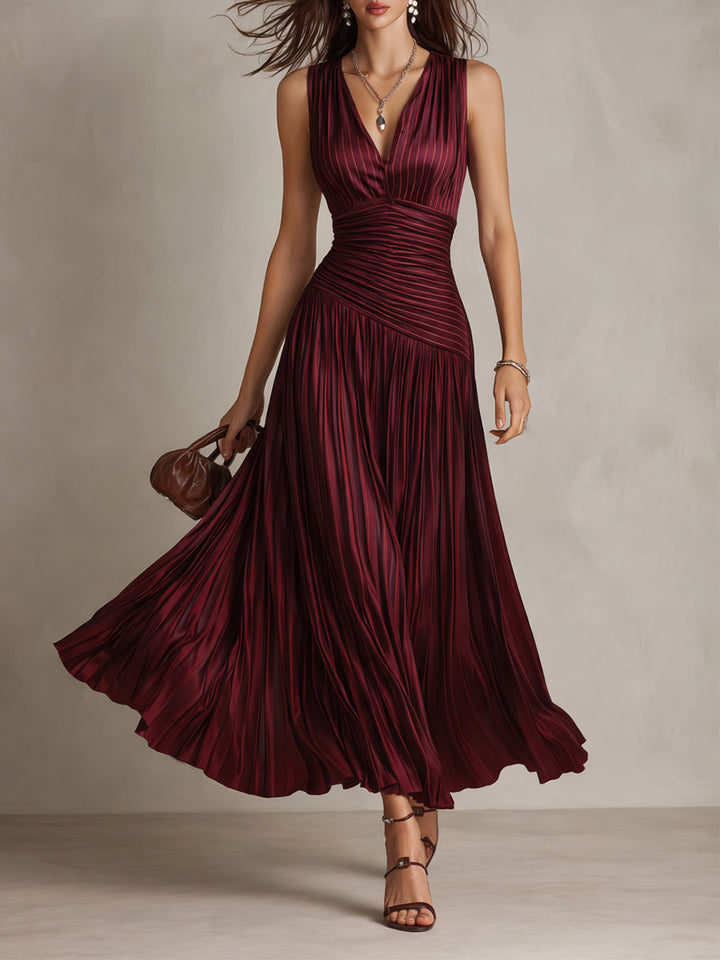 Duttini | Satin Striped Evening Dress