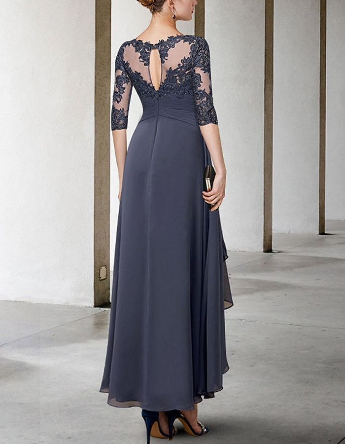 Duttini | Chiffon A-Line Three-Quarter Sleeve Dress