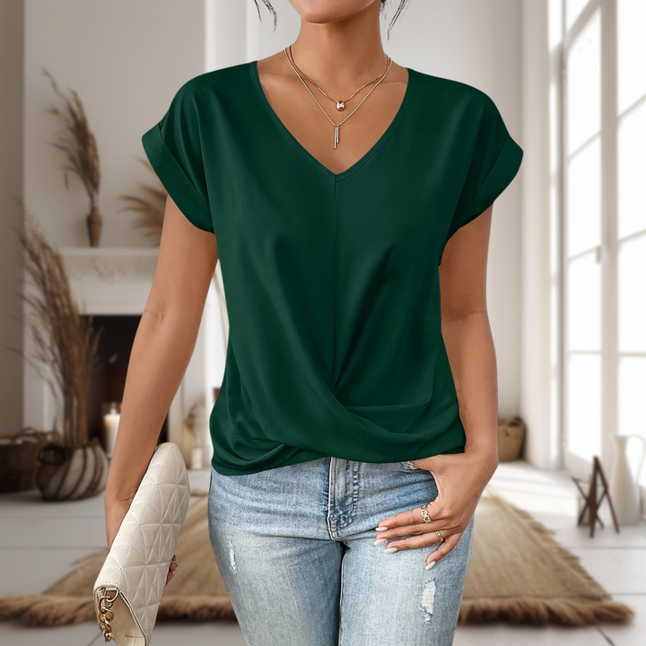 Duttini | Casual Sweetheart Neck T-Shirt for Effortless Elegance