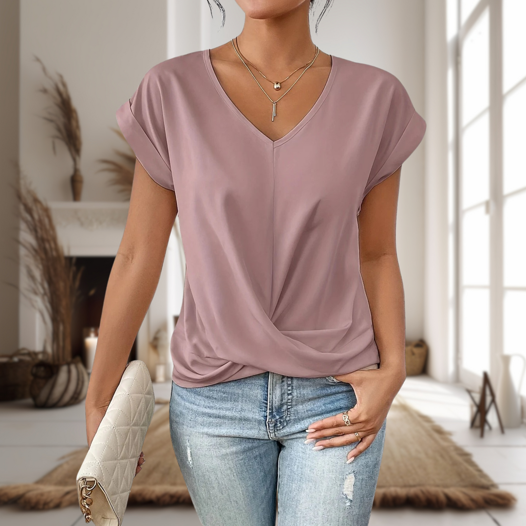Duttini | Casual Sweetheart Neck T-Shirt for Effortless Elegance