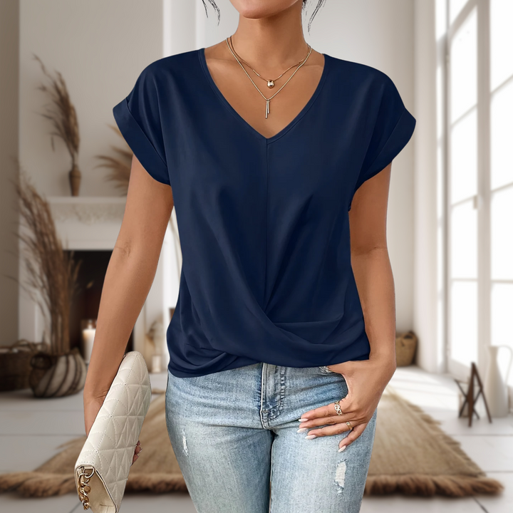 Duttini | Casual Sweetheart Neck T-Shirt for Effortless Elegance