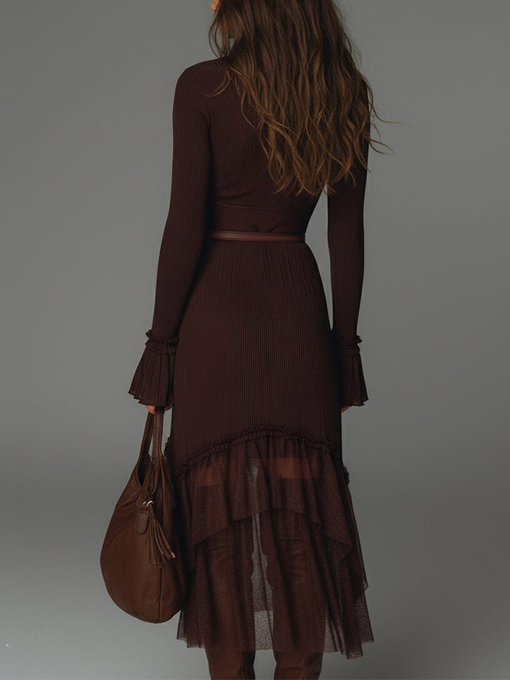 Duttini | Mesh Pleated Casual Dress