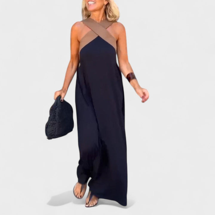 Duttini | Elegant Cross-Neck Maxi Dress for Every Occasion