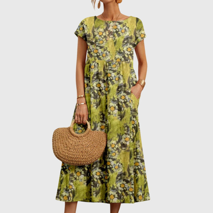 Duttini | Floral Dress for Women, Cotton, Fitted, Multicolor, Chic Style