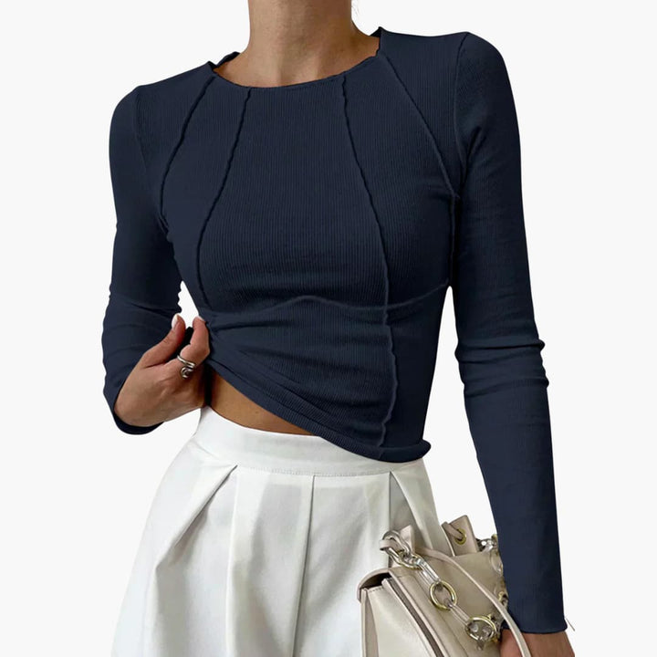 Duttini | Sculpted Seam Long Sleeve Top for a Polished Look