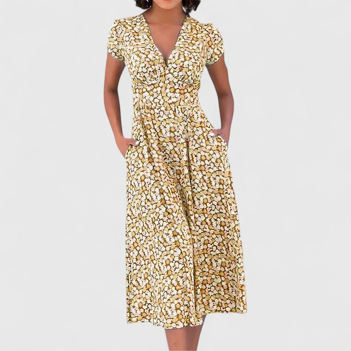 Duttini | Comfortable Midi Dress for Women in Rose Color