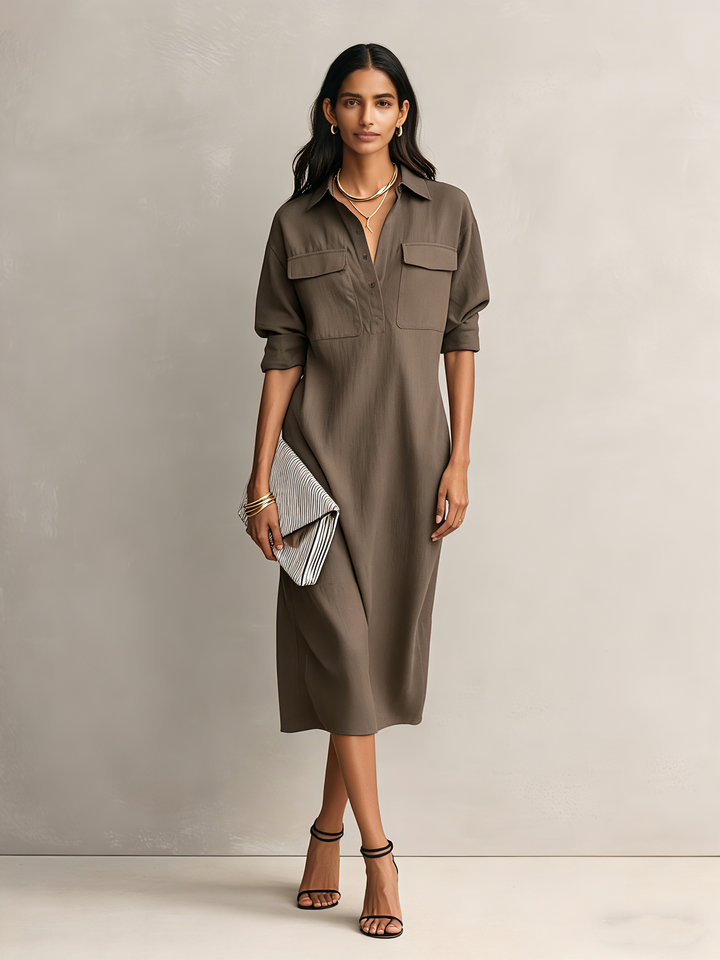 Duttini | Black Linen Evening Dress