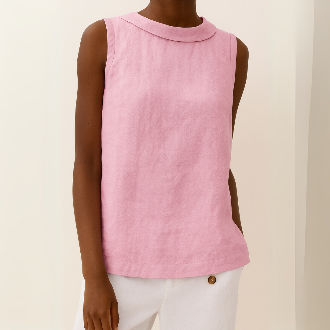 Duttini | Luxe Sleeveless Roll Collar Top for a Polished Look