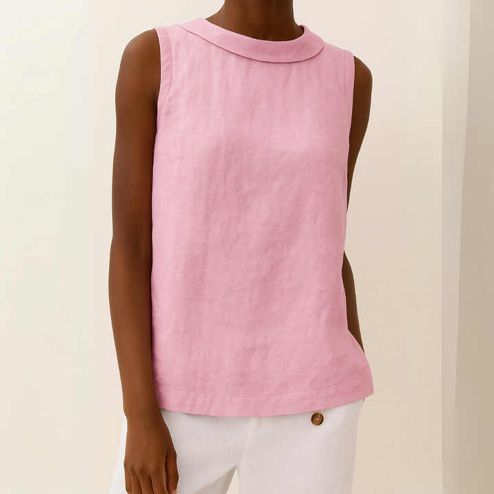 Duttini | Luxe Sleeveless Roll Collar Top for a Polished Look