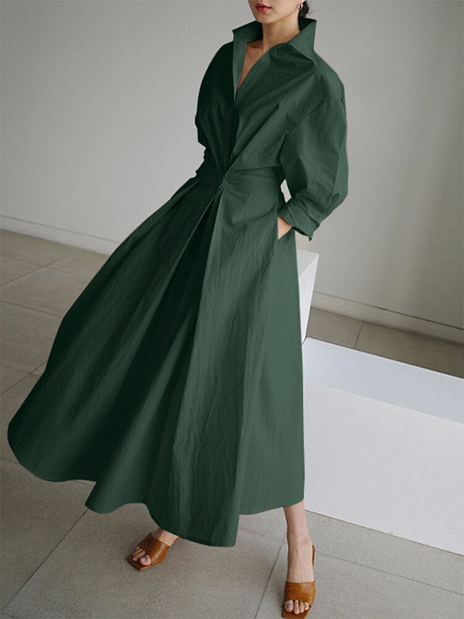 Duttini | Elegant Long Dress with Graceful Drape